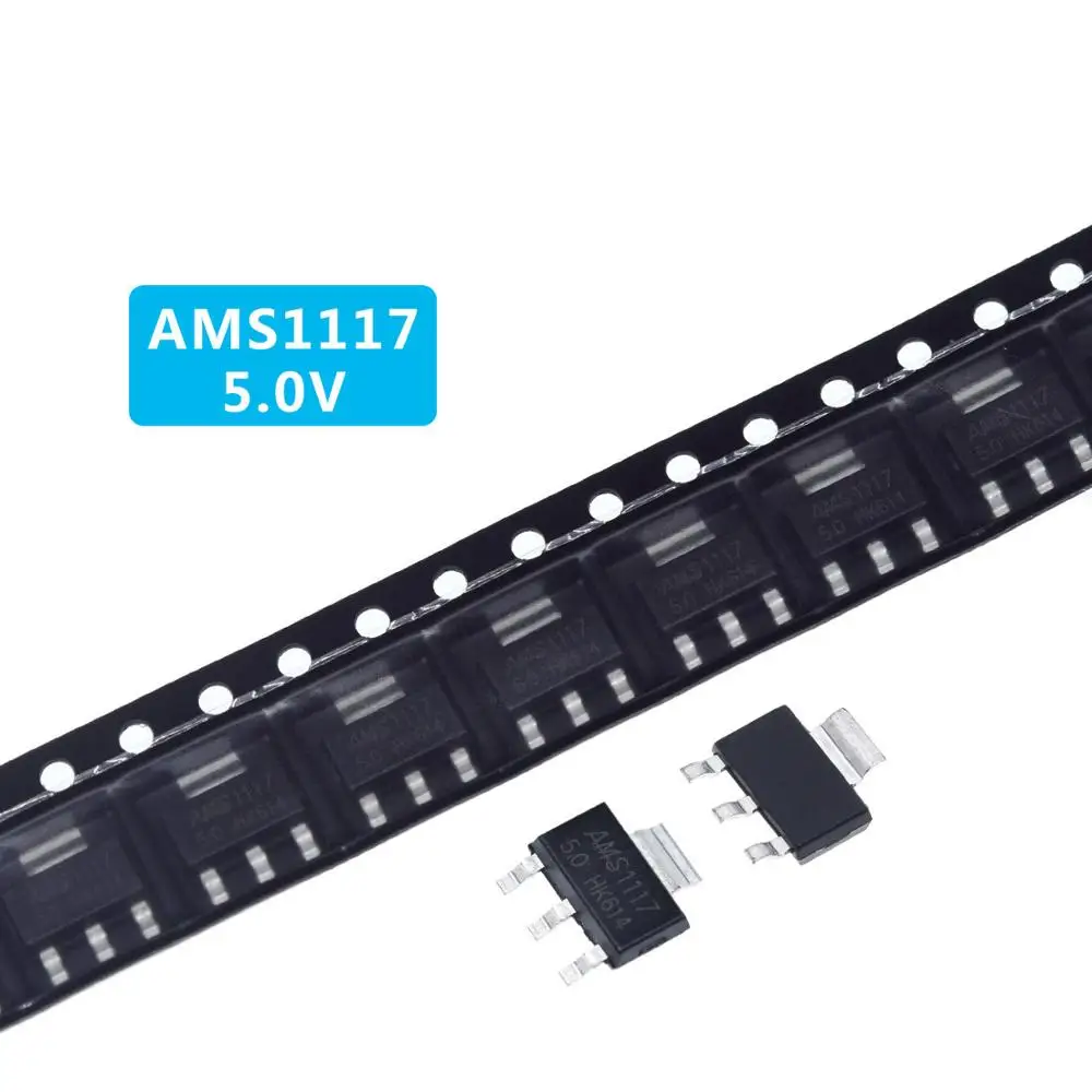 AMS1117-5.0V 10 шт. AMS1117 AMS1117-3.3V AMS1117-ADJ AMS1117-1.8 AMS1117-1.2 AMS1117-5.0 AMS1117-2.5 AMS1117-3.3 AMS1117-5.0 AMS1117-1.5 - Цвет: AMS1117-5.0V
