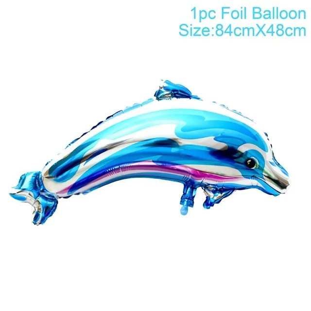 blue dolphin 10 шт. воздушные шары из алюминиевой фольги с мультяшными животными для вечеринки в стиле сафари, украшение для дня рождения, милый воздушный шар, повязка на голову - Цвет: blue dolphin