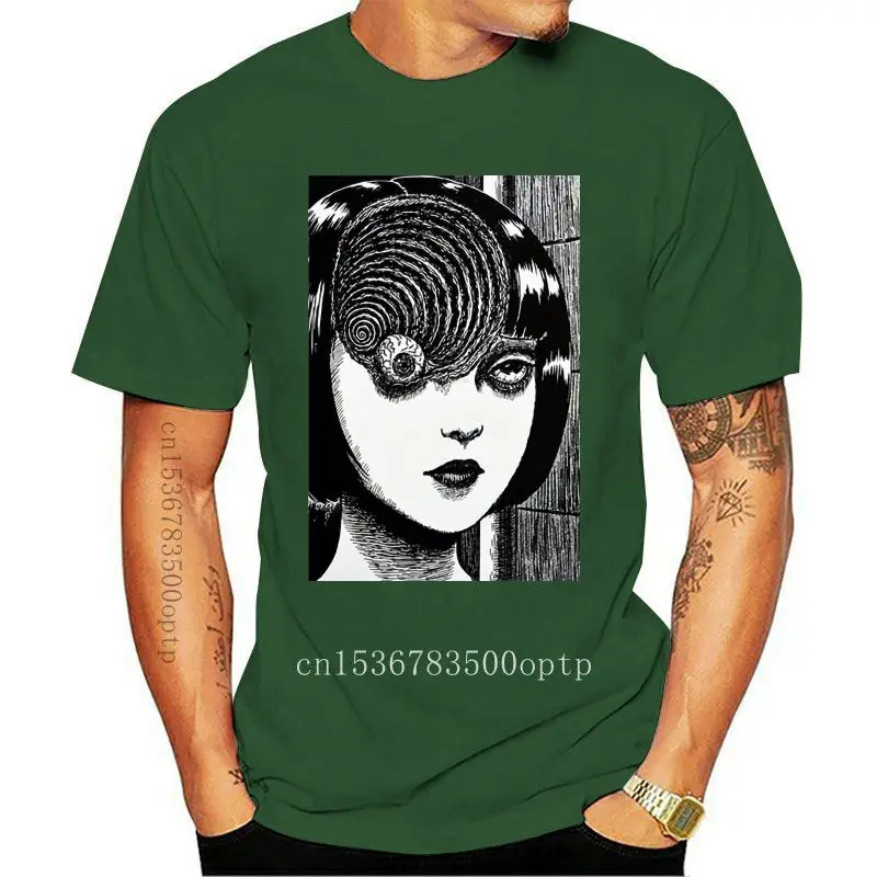 

Мужская футболка с принтом ужасов и манги, 100% хлопок