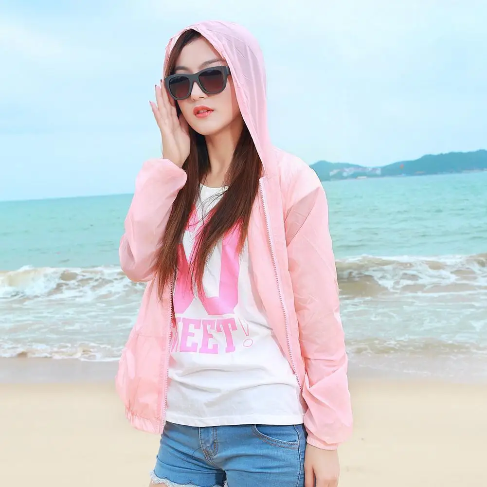 

2021 New Sunscreen Clothing Women Summer New Long-sleeved Size Sunscreen Vacation Thin Women Beach Color Coat Large Z9n9