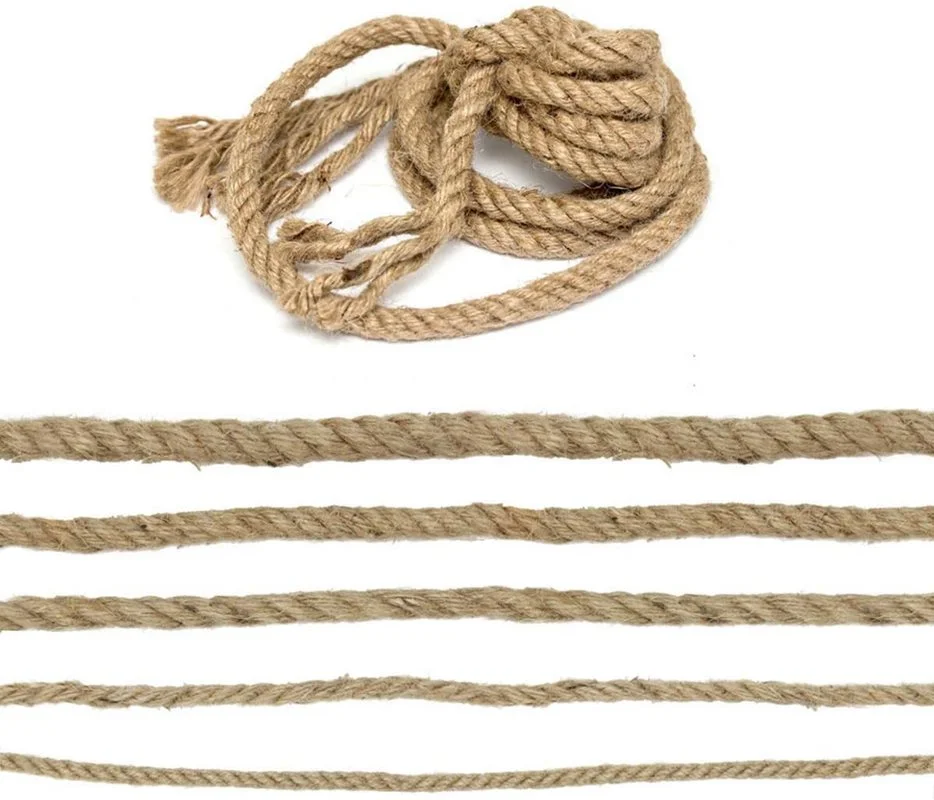 Плетеный шнур из пеньки плетеный макраме 8 мм веревки натурального джута для