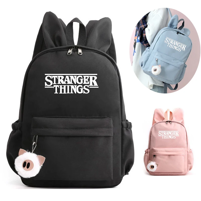 

Quality Mochila stranger things Backpacks For Girls Casual School Students Cute Letters Shoulder Bag Women Capacity Travel Bags