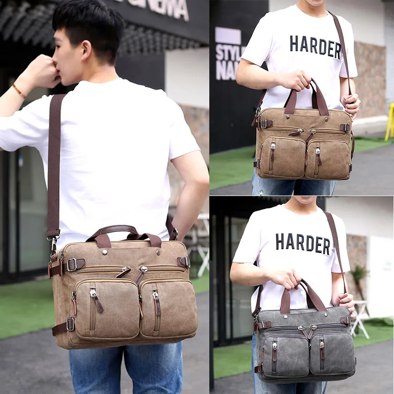 WOBAG Men Fashion Travel Suitcase Messenger Shoulder Tote Handbag Canvas Bag Large Briefcase Big Casual Business Male Laptop | Багаж и
