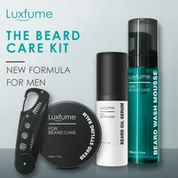 beard care barbe beard growth kit hair growth enhancer beard growth essentital oil serum wax beard wash mousse comb 4pcsset
