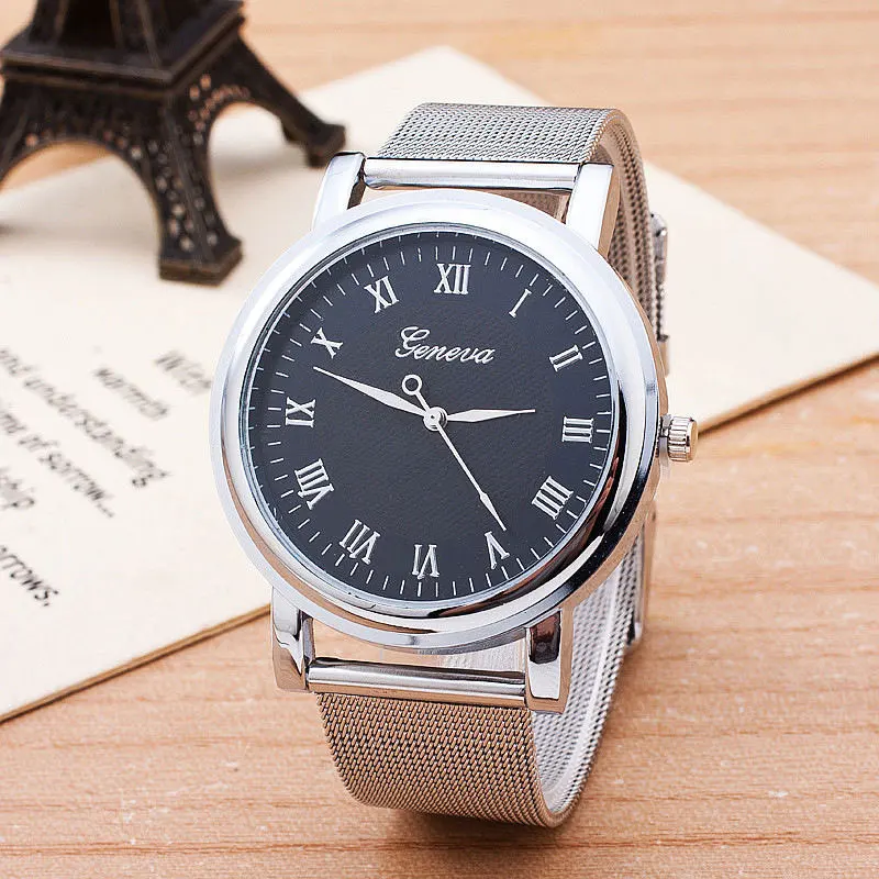 Классические кварцевые наручные часы Geneva для женщин Роскошные Аналоговые