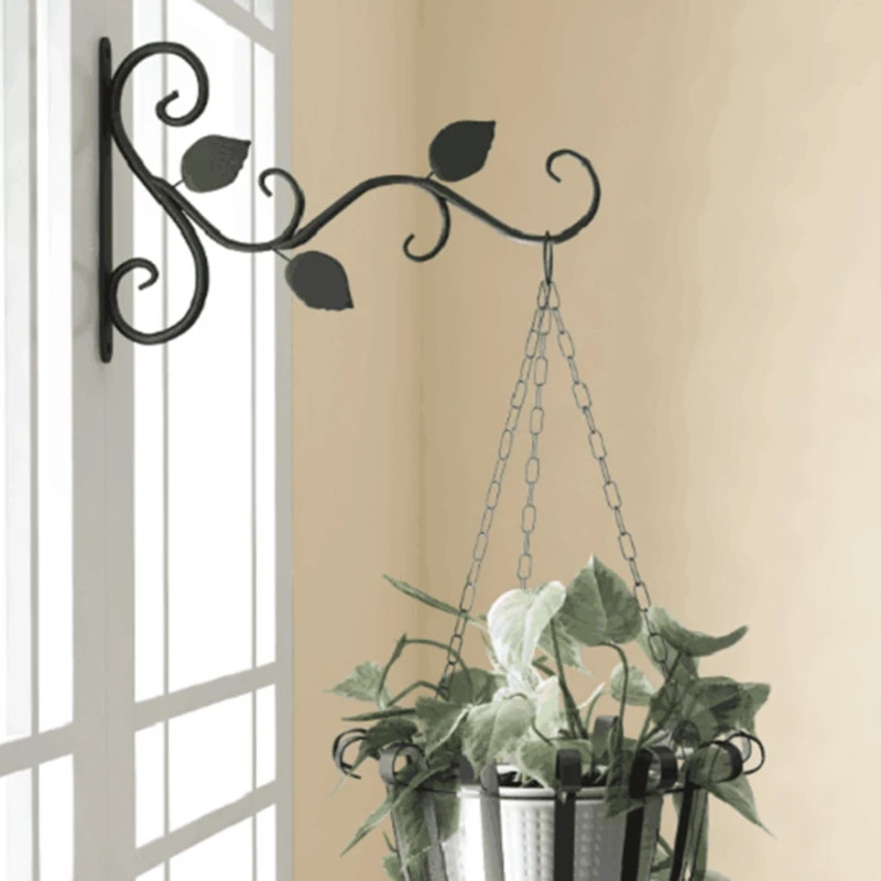 

3PCS Wall Hanging Flower Pot Bracket Iron Flower Stand Balcony Home Decoration Iron Plants Pots Hooks Hanging Planter
