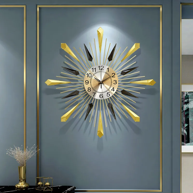 

Creative Luxury Wall Clock Big Size Vogue Quartz Metal Wall Clocks Bedroom Living Room Horloge Murale Wall Decoration EH60WC