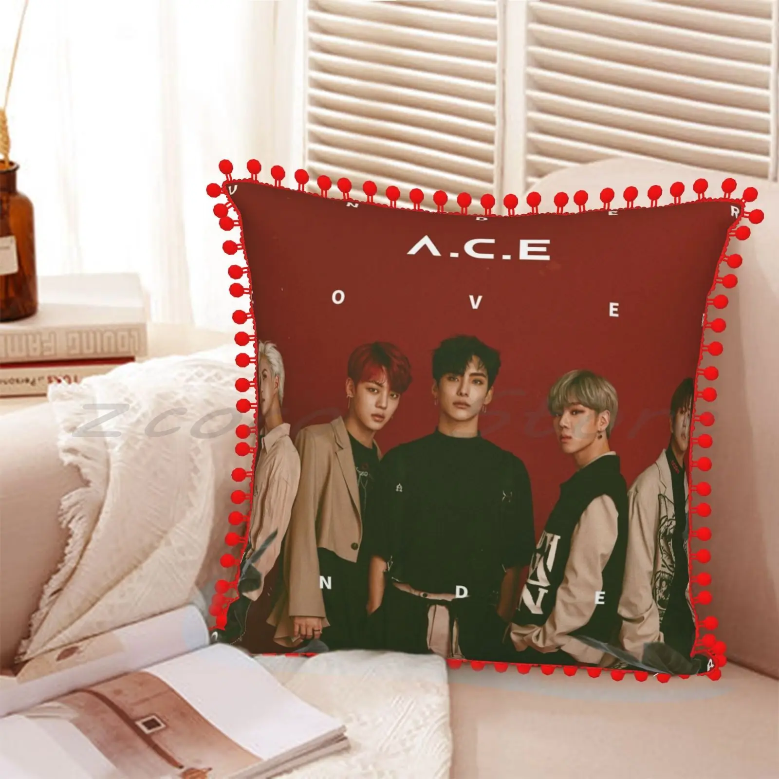 Подушка с индивидуальным дизайном из мягкой льняной бархатистой ткани с комфортным наполнителем "АСЕ" К-поп Парк Чжунхи Ли Донхун Воу Ким он.