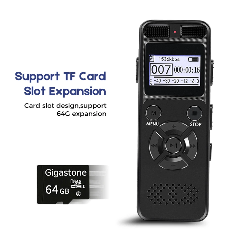 Цифровой диктофон VR520 Secret профессиональный портативный аудио 8 ГБ 16 с поддержкой