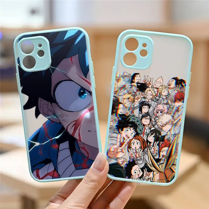 

My Hero Academia Anime Phone Case matte transparent For iphone 7 8 11 12 13 plus mini x xs xr pro max cover