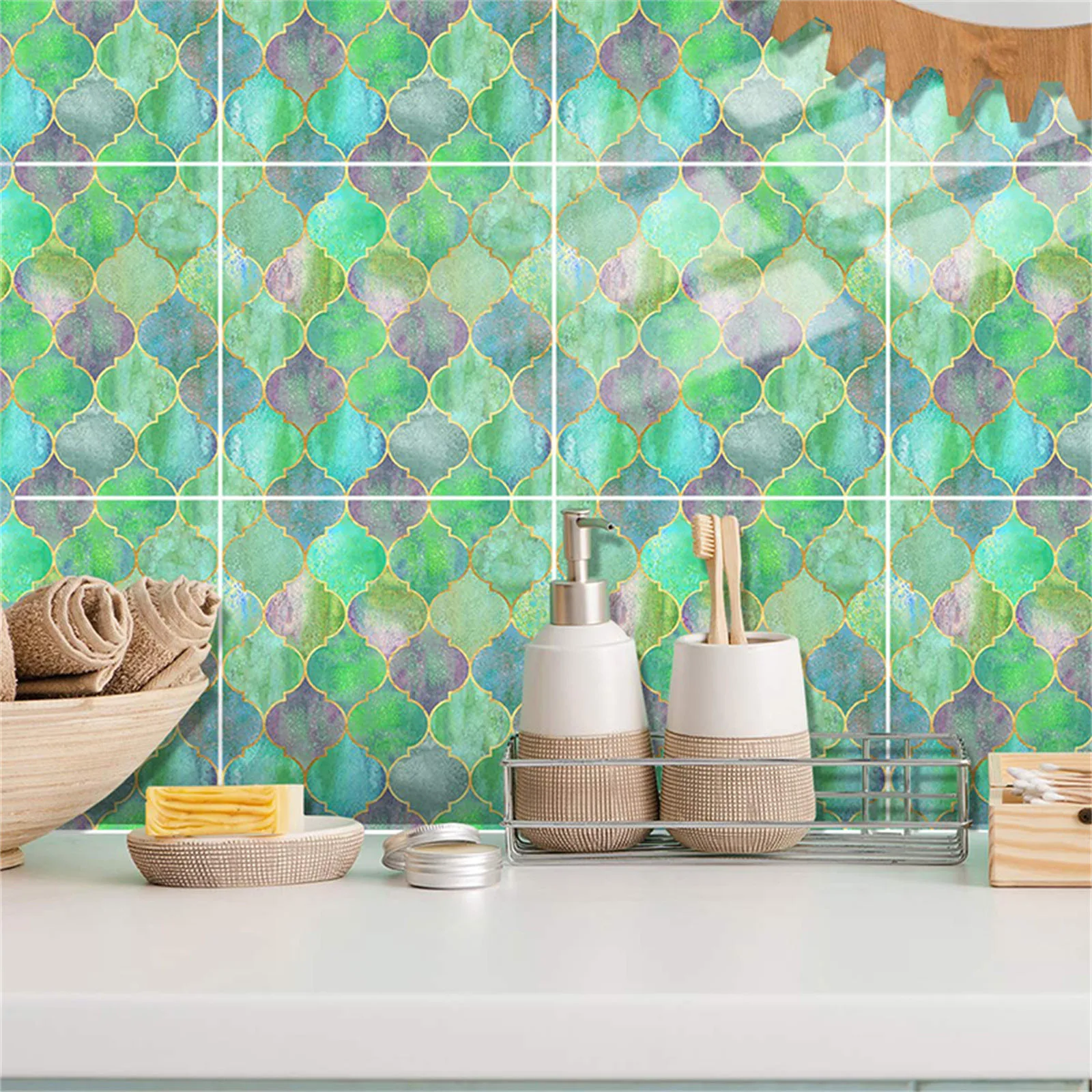 

6pcs/bag 3D Wall Sticker Brick Pattern Wallpaper for Living Room Bedroom TV Wall 15x15cm Waterproof Self-Adhesive Wall sticker