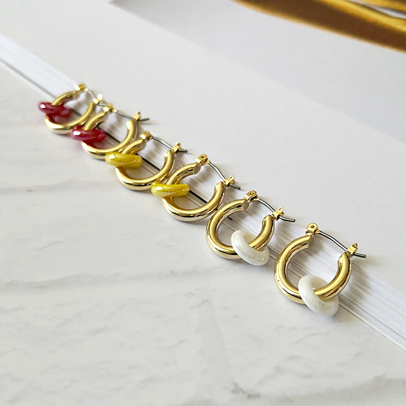 Peri'sBox 2019 новые ранние серьги с маленькими акриловыми кольцами 3 цвета двойные