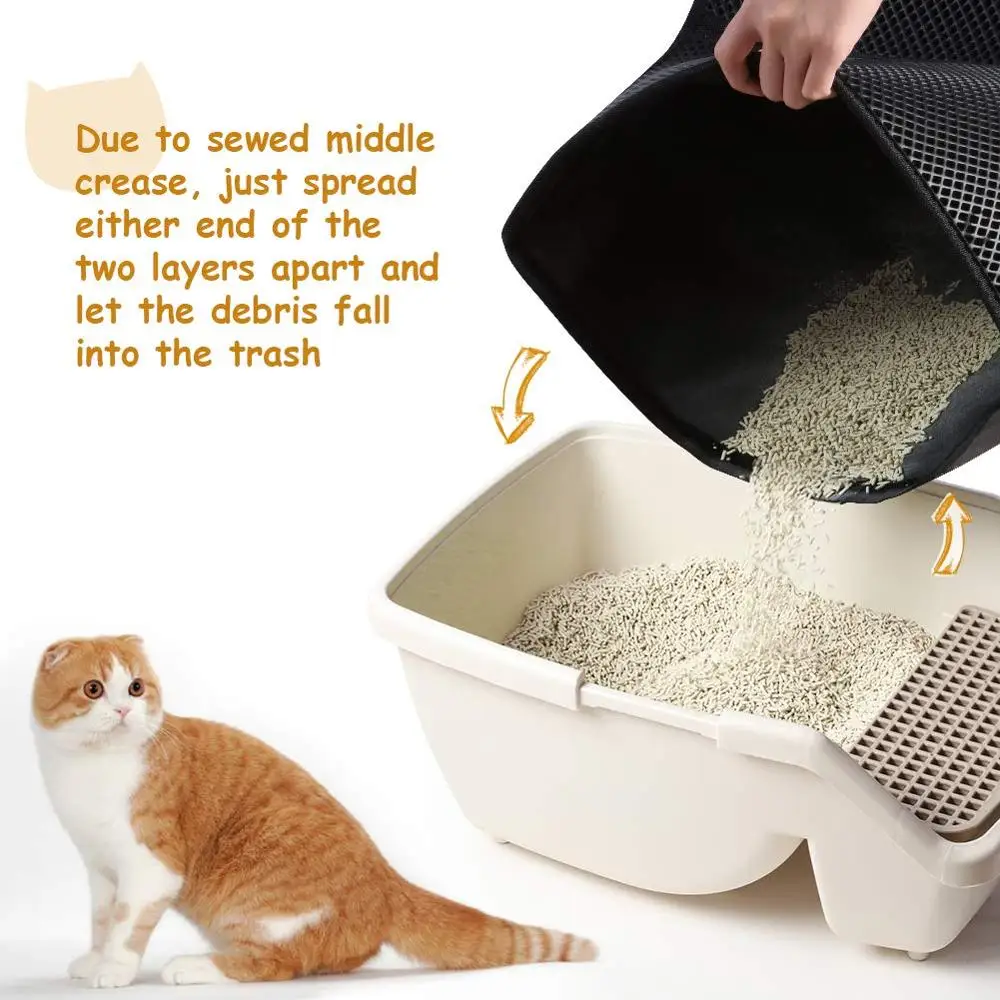 Водонепроницаемый складной двухслойный сотовый коврик для кошачьих туалетов EVA