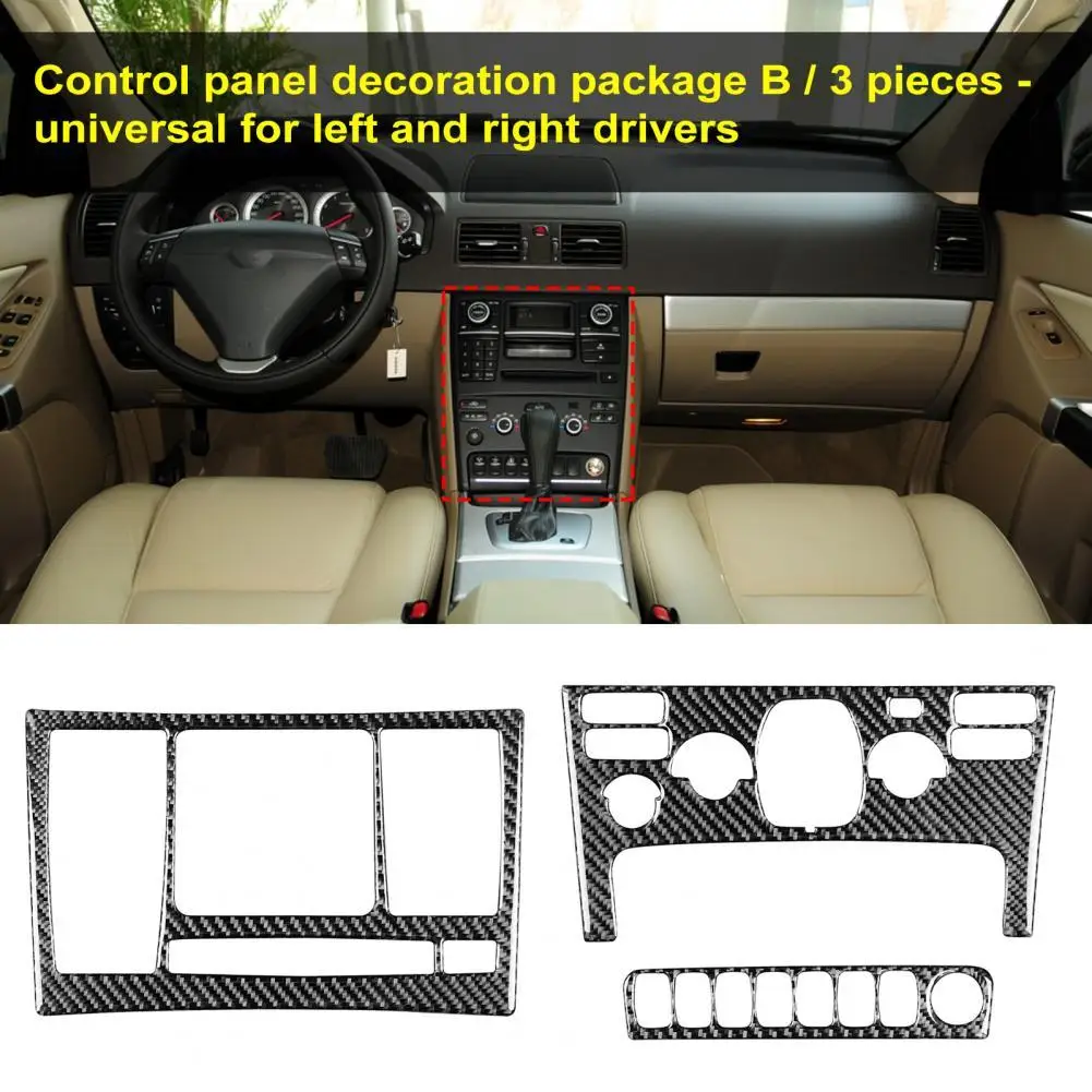 

Carbon Fiber 3Pcs/Set Practical Interior Air Conditioning Panel Trim Anti-corrosive CD Panel Trim Compact