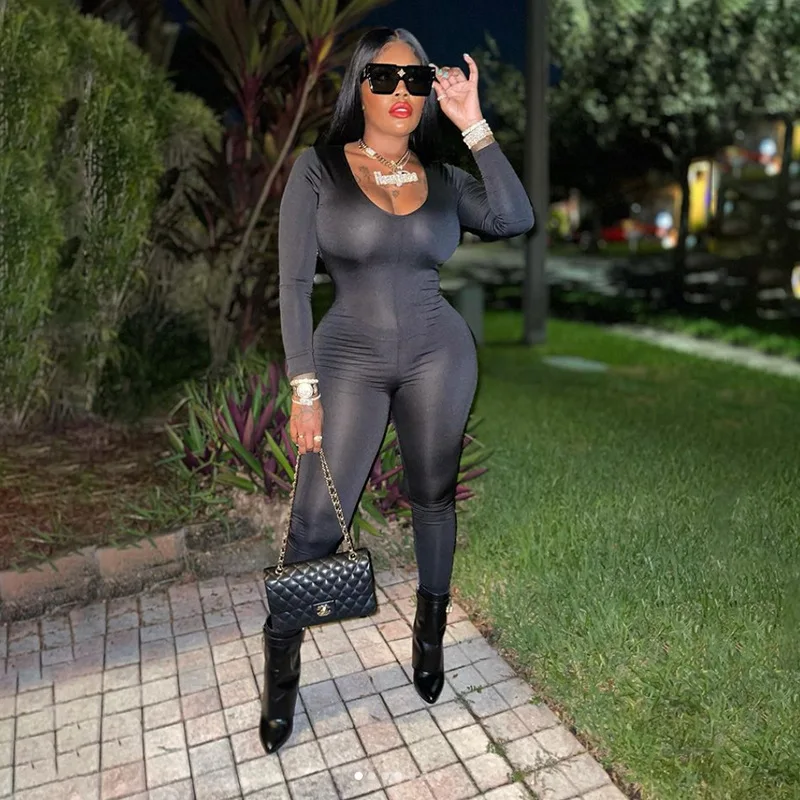 

Женский спортивный комбинезон в европейском и американском стиле, новинка осень-зима 2021, облегающий спортивный комбинезон для фитнеса с за...