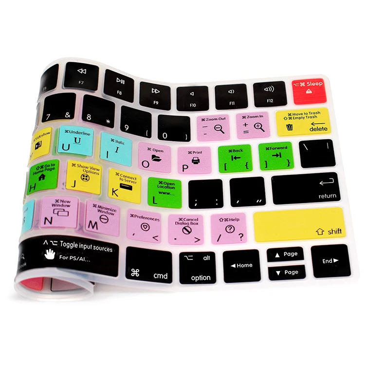 Чехол HRH для клавиатуры MAC OSX Hotkeys функциональные ярлыки Силиконовая защита Apple Magic