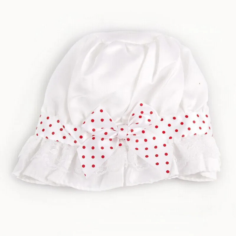 

2-12 Months Summer Newborn Baby Girl Boy Sun Polka Dots Beanie Hat Cap Bowknot Baby hooded cap Children hat Photo Props shipping