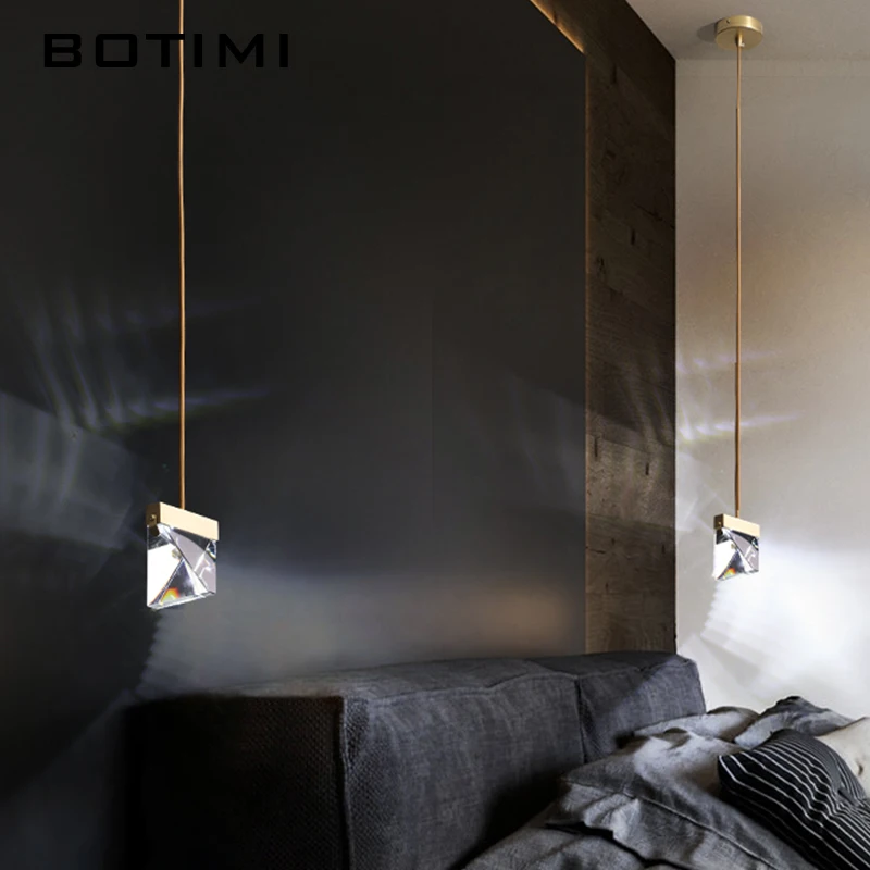 Подвесные светильники BOTIMI постмодерн полностью из меди с кристаллами роскошный