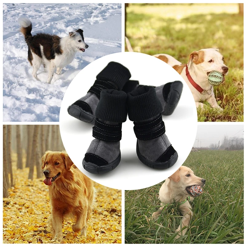 

Legendog 4PCS/Set Dog Puppy Shoes Waterproof Pet Shoes Anti-Slip Skidproof Elastic Protective Pet Shoes
