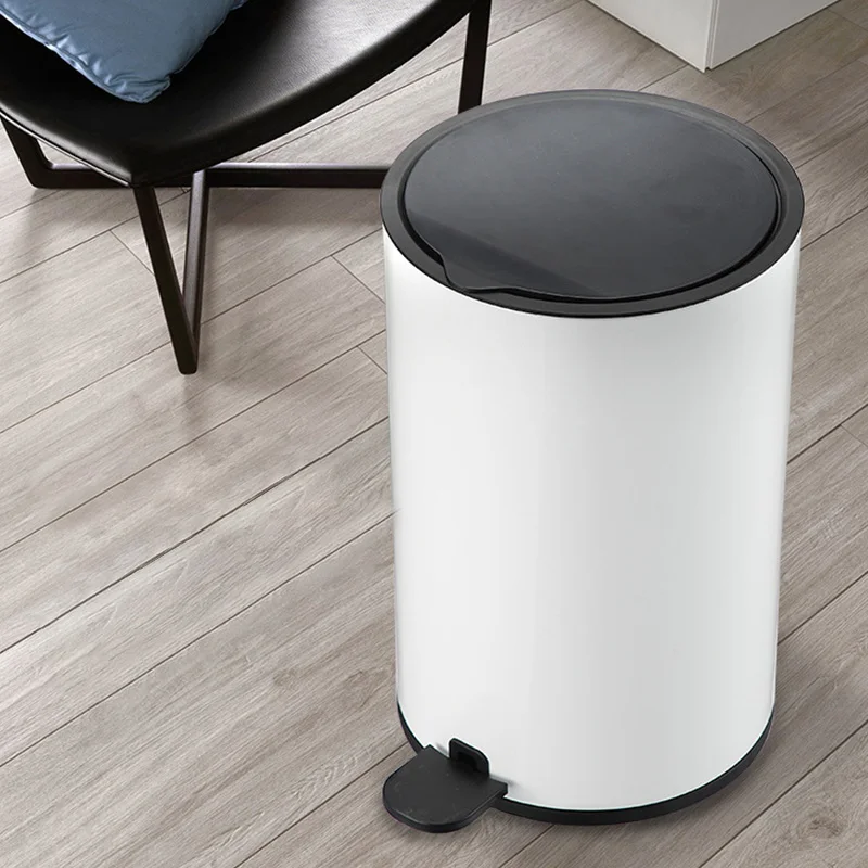 Мусорная корзина из нержавеющей стали Бытовая мусорная с крышкой|Мусорные баки| |