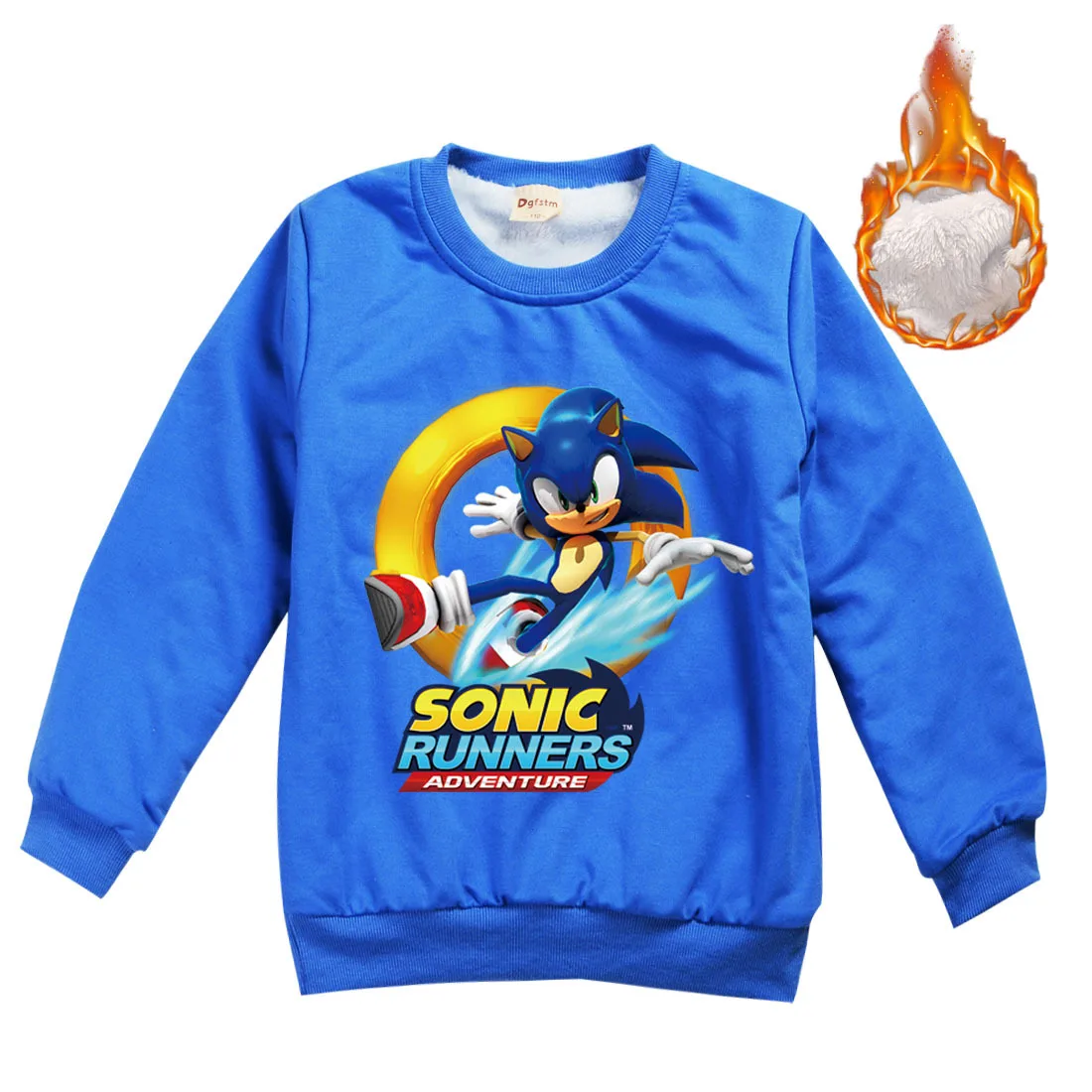 

Z&Y 2-16Y 2020 Winter Sonic The Hedgehog Clothes Kids Sweatshirt for Boys Warm Thick Velvet Coat Baby Girls Outerwear Overcoat