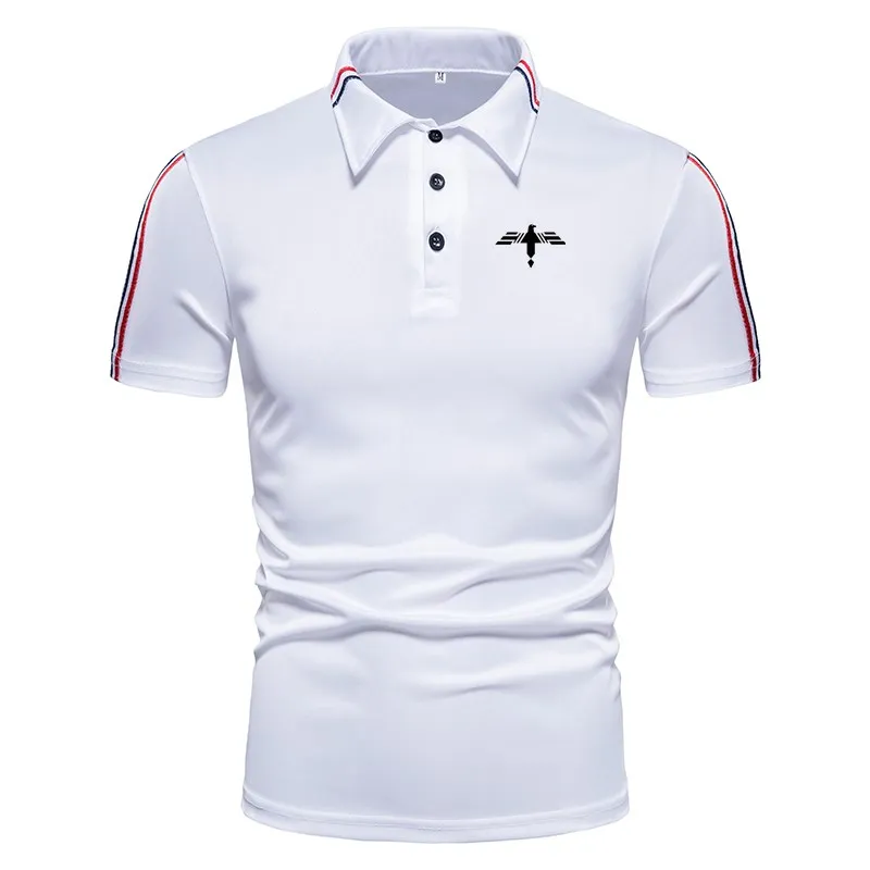 

Brand new men's casual slim short-sleeved polo shirt Fashion printing lapel polo shirt
