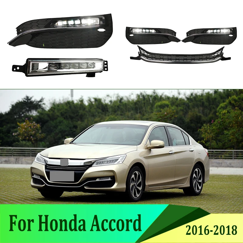 2 шт. для Honda Accord 2016 2018 6000K белый светильник Светодиодный дневной вождения бега DRL