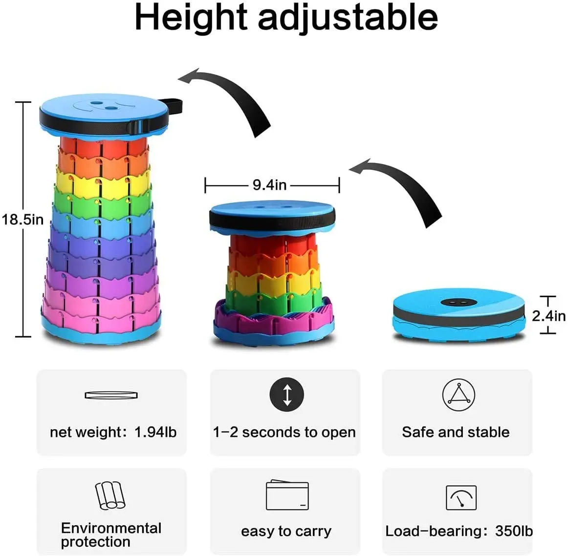 

Outdoor Furniture Retractable Stool Chairs Portable Stool Lounge Folding Chair Camping Stool Foldable Convenient Fishing Chair