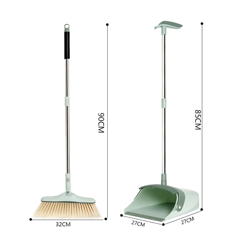 

Dustless Broom And Dustpan Set Household Cleaning Product Lazy Windproof Dustpan Non-Stick Hair Sweeper Foldable Rotatable Broom