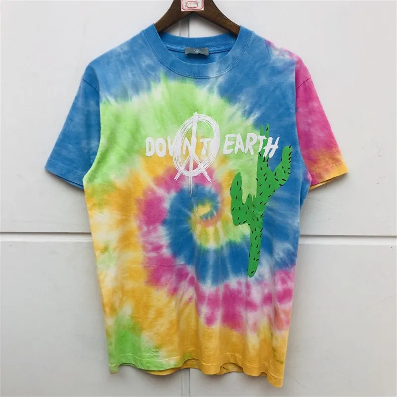 

Men Women Cactus T-shirts Astroworld T-shirt Graffiti Hand-painted Tie- dyeing TRAVIS SCOTT Tee