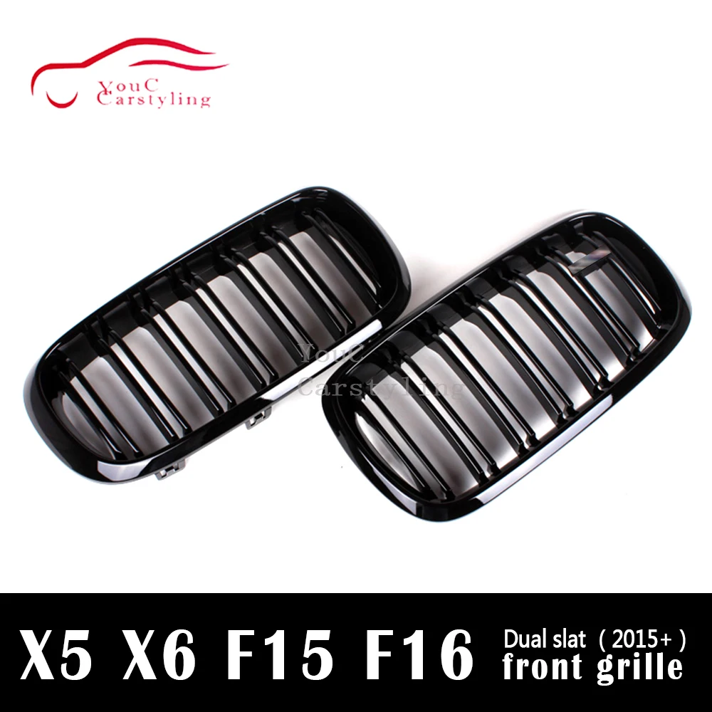 Передняя решетка радиатора F16 бампер для BMW X5 F15 & X6 5 дверный внедорожник глянцевый