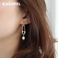new trendy zirconia geometric safety pin earrings white pearl stud earrings for women korean jewelry %d1%81%d0%b5%d1%80%d1%8c%d0%b3%d0%b8 %d0%b1%d1%83%d0%bb%d0%b0%d0%b2%d0%ba%d0%b8 2021