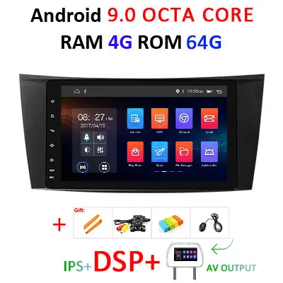" ips DSP, 4 ГБ, 64 ГБ, Android 9,0 автомобиля gps для Mercedes W211 W219 W463 CLS350 CLS500 CLS55 E200 E220 E240 E270 E280 без dvd плеер - Цвет: 9.0 4G 64 DSP AVOUT
