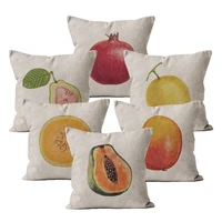 nordic cartoon cushion cover home decor 4040 45x45 decorative fruit pillow case for sofa yellow red pillowcase decoration
