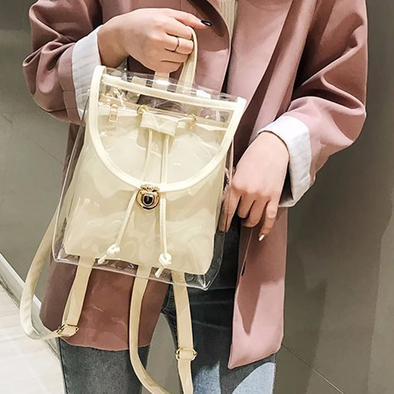 

Transparent Backpack Jelly Mini Lady Backpack School Backpack Teen Girls Women Bag