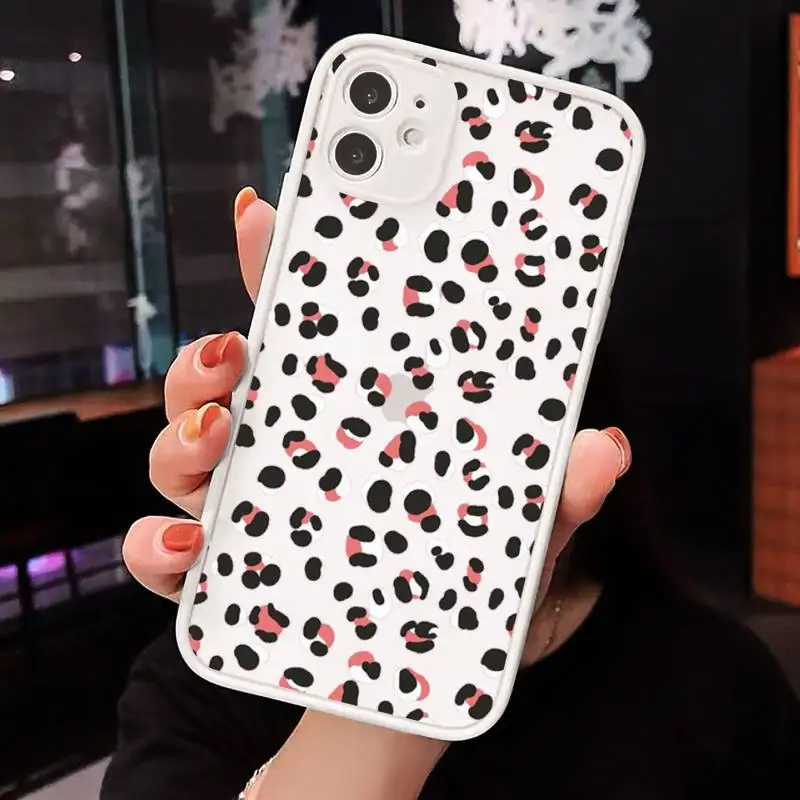 

Leopard Phone Case matte transparent For white iPhone 7 8 x xs xr 11 12 pro plus max mini Clear Funda