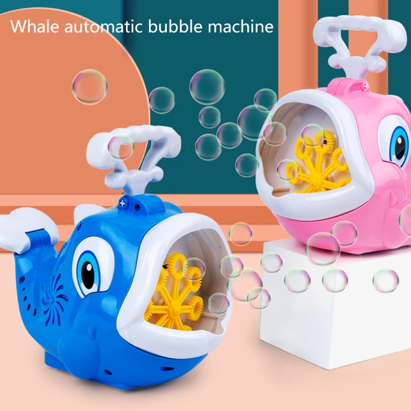 

50LE Blue/Pink Bubble Machine Fish Bubble Blower Whale Bubble Blower 1000+ Bubbles Per Minute Durable Bubble Maker