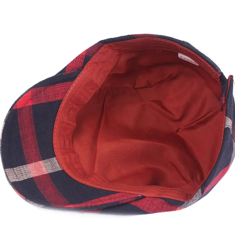 

Unisex Classic England Style Plaid Berets Caps Casual Women Men Sports Cotton Hats Boina Casquette Flat Top Painter Newsboy Caps