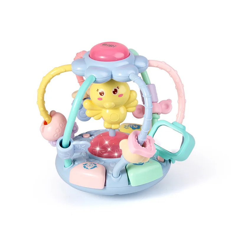 

Infant Early Education Multi-Function Acousto-Optic Music Story Rattle Baby Bead-Stringing Toy Teether Hand Ball Toy