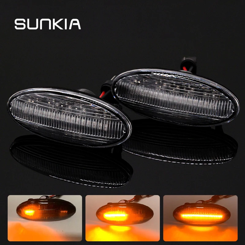 

SUNKIA, 2 шт./комплект, фонари для поворотников Nissan Cube/Evalia/Leaf/Mirca/NP300 с плавным потоком света