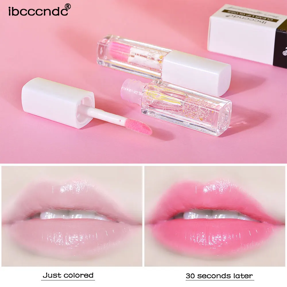 

3ml Moisture Lip Gloss Temperature Changed Color Liquid Lipstick Long Lasting Nourish Gold Foil Lip Serum Protect Lips Care