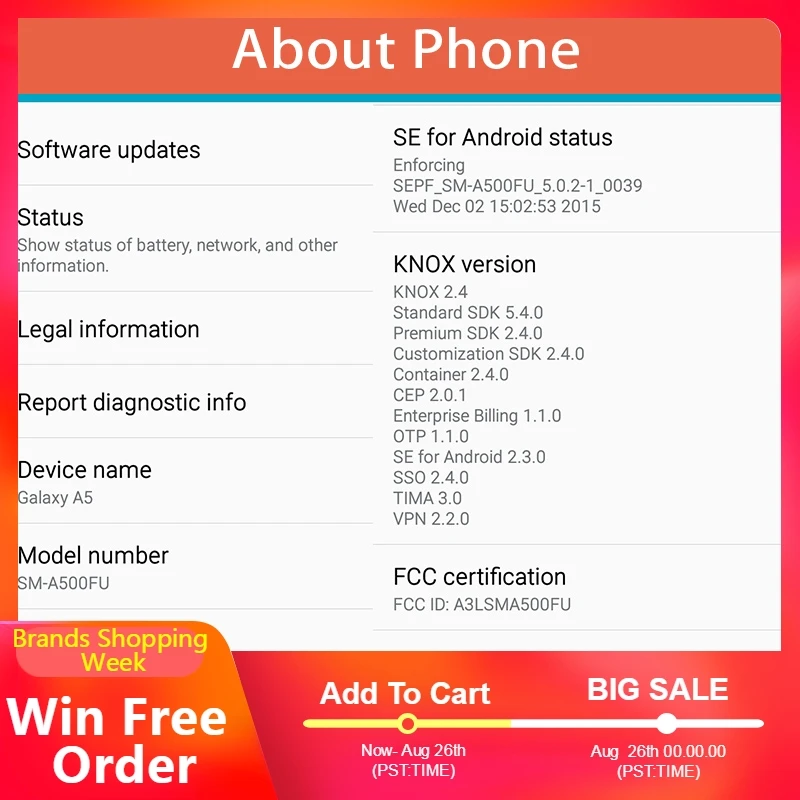 Разблокированный мобильный телефон samsung Galaxy A5 A5000 A500F 2015 4G LTE 5 0 &quotчетырехъядерный