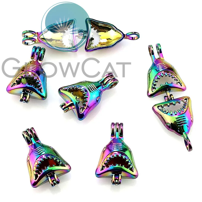Радуга Акула бусины клетка Духи диффузор для эфирных масел драгоценный камень и