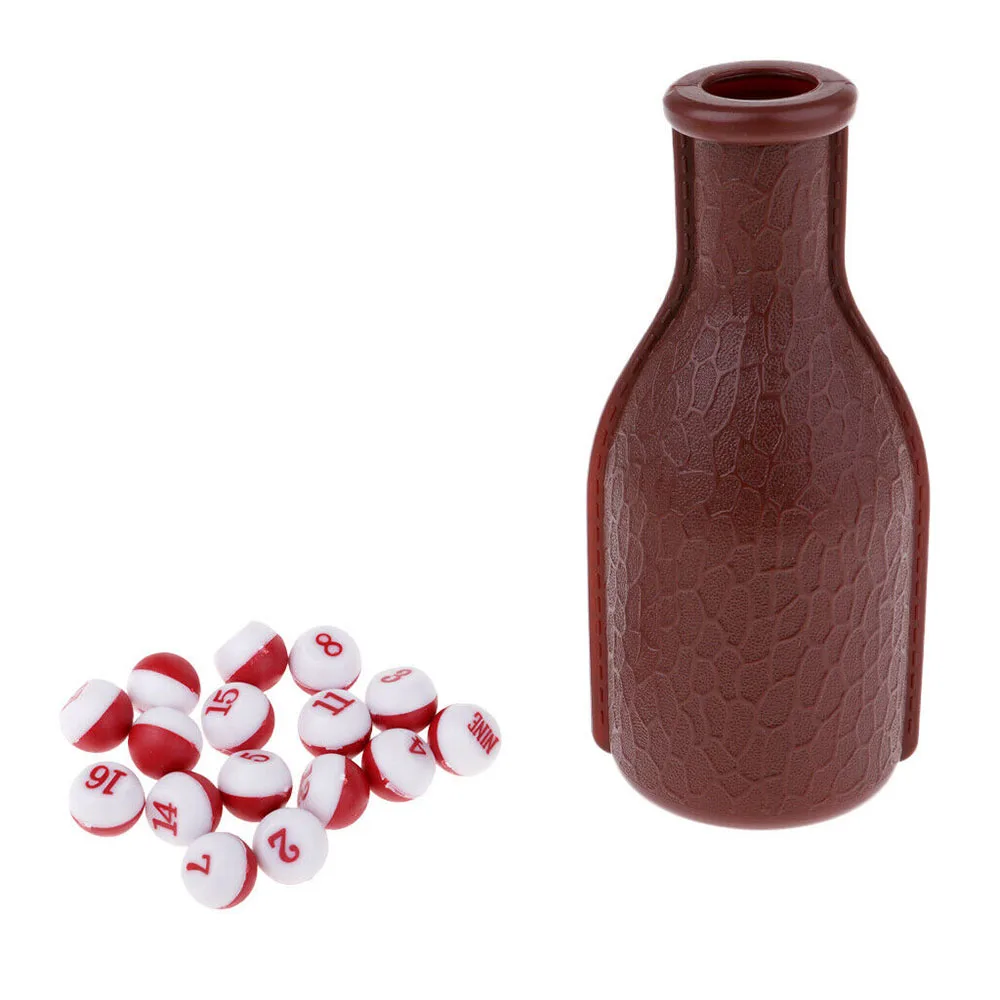 

17pcs/set Billiard Game Kelly Pool Shaker Bottle with Standard set of 16 Numbered Tally Balls Peas Billiard Accessories