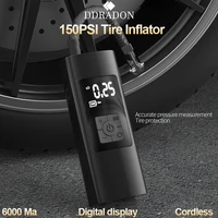 150psi rechargeable air pump 6000ma tire inflator cordless portable air compressor car tyre pump for car motorcycle balls