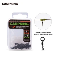carpking 8pcs quick change flexi ring qc kwik swivels chod ronnie rig swivels with ring hook size 7 carp fishing accessories