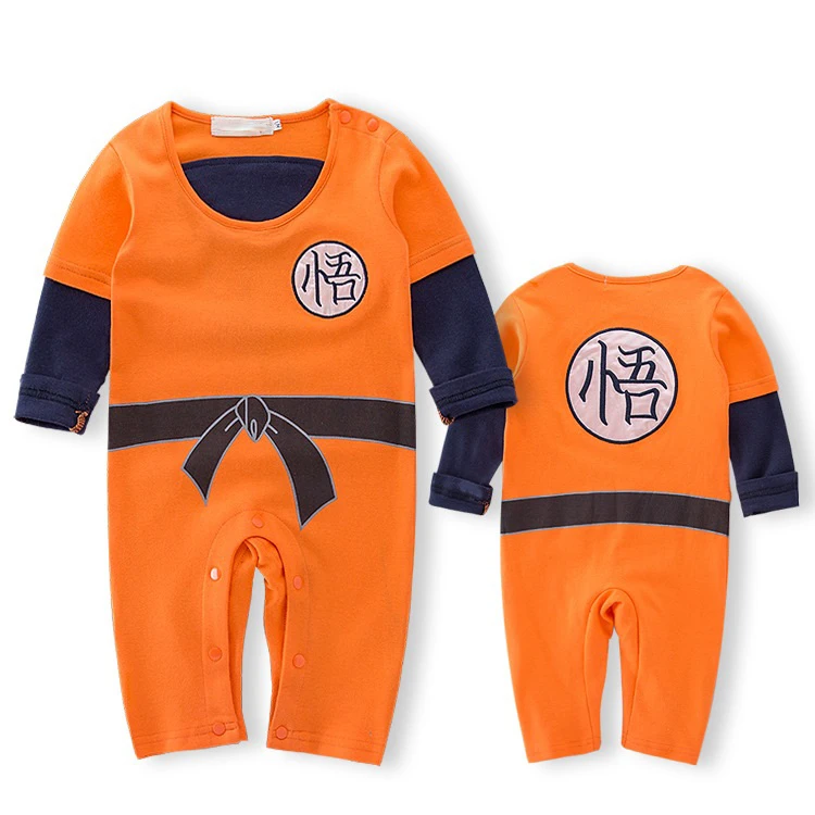 Infant Baby JP Anime Goku Orange Rompers Kids Halloween Cosplay Costumes Party Role Play Dress Up Suit Photography Outfit Props