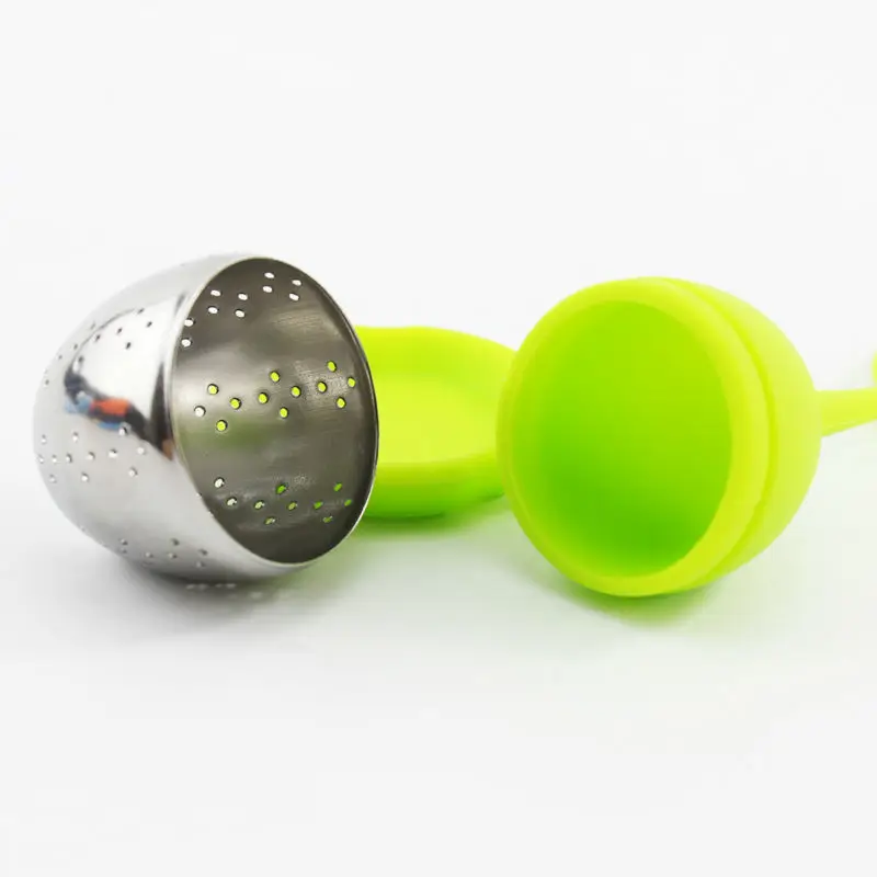 Чайная Ручка фильтра для заварки листьев со стальным шариком силиконовая крышка