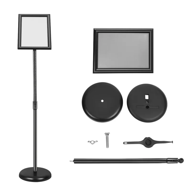 

Adjustable Round Base Poster Frame Aluminum Buckle Open Frame For Displaying 8.5 X 11 Inch Vertical And Horizontal View Logo