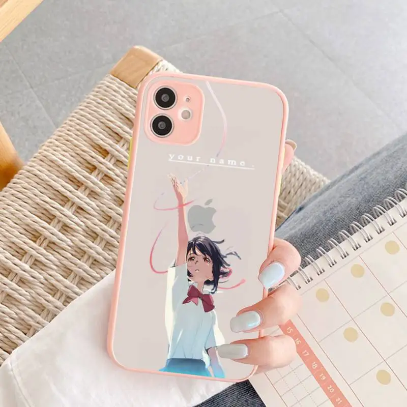 

Anime Your Name Phone Case for iPhone X XR XS 7 8 Plus 11 12 13 pro MAX 13mini Translucent Matte Shockproof Case